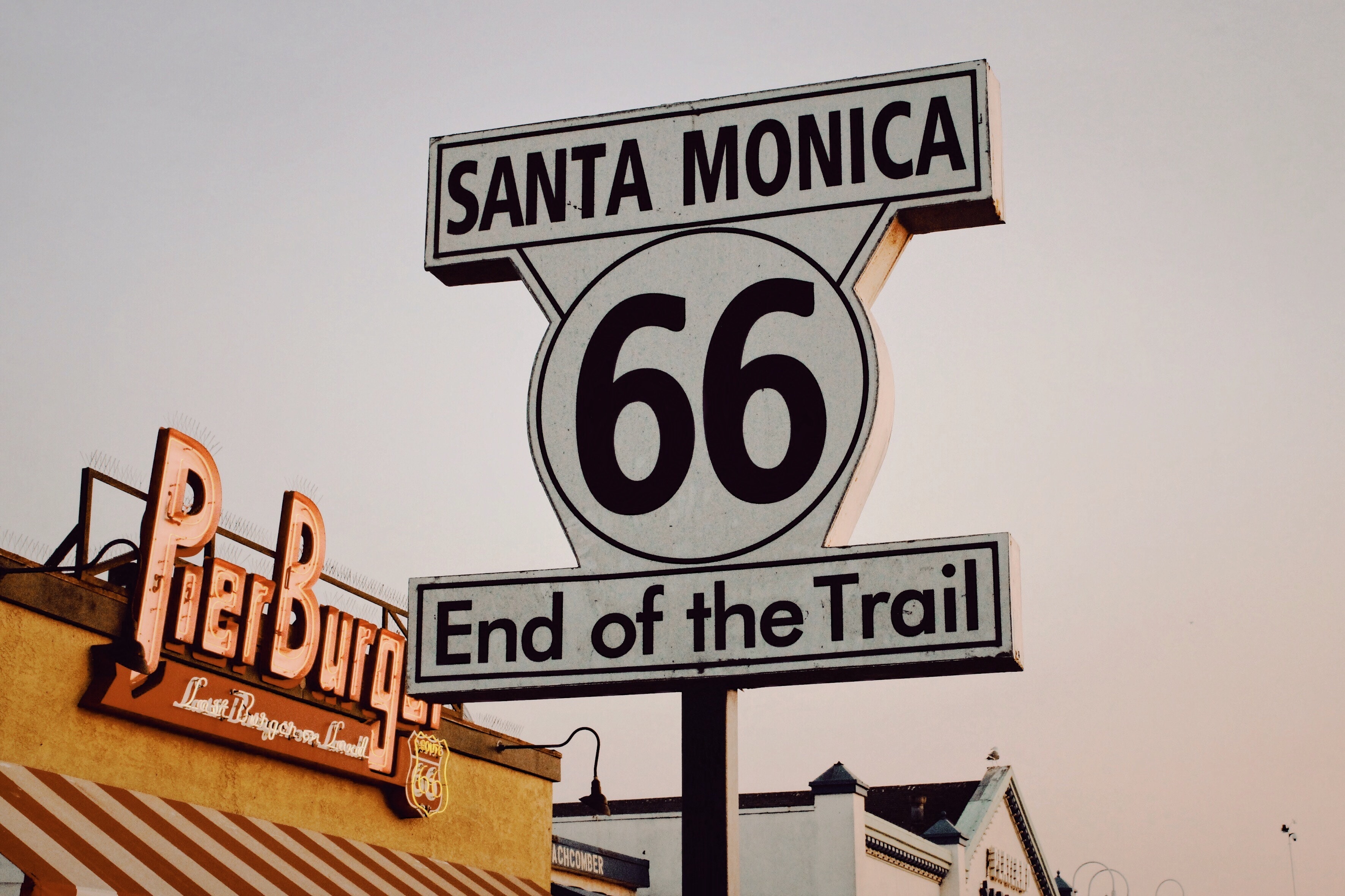 Маршрут 66. Постер Route 66 California. Santa Monica 66 end of the Trail. Шоссе 66 Санта Моника.