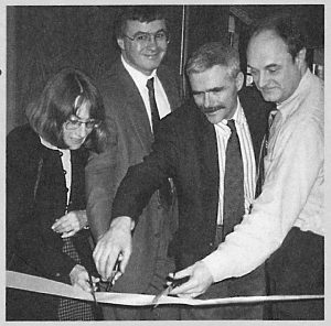 Patricia Perkins,
Michael Jenike,
James Broatch, and
Philip Levendusky
mark the opening of
the first residential
treatment program
for OCD in the
United States at
McLean Hospital’s
new OCD Institute in
January 1997.