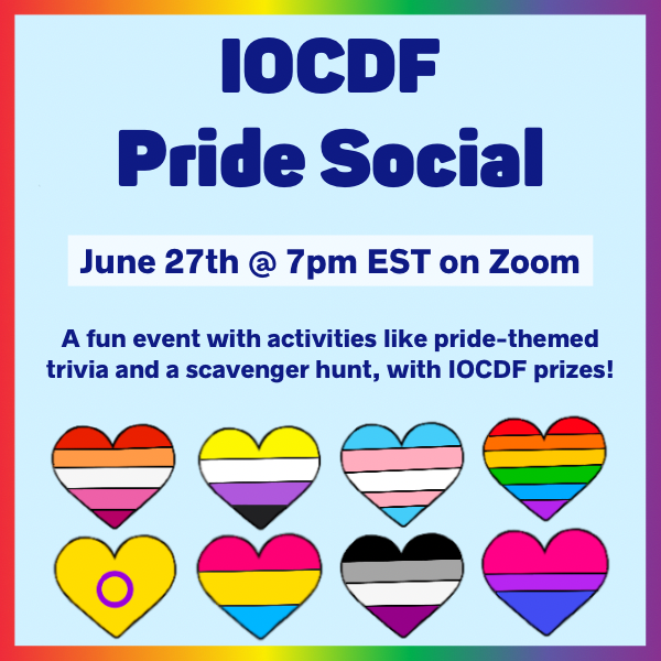 A flyer with multi-colored hearts.