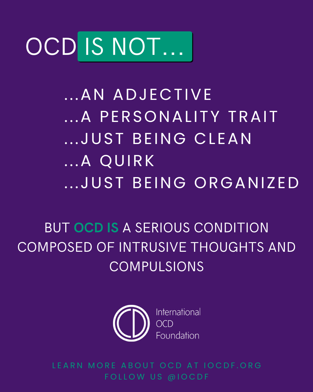 OCD is not an adjective... OCD is a serious condition composed of intrusive thoughts and compulsions