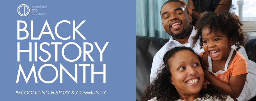 Black History Month banner showing people that are Black with OCD.